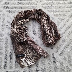 Jones New York Brown Leopard Print Scarf